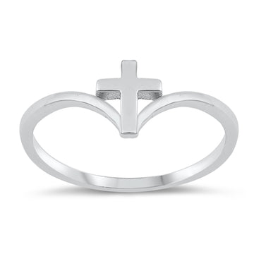 Chevron Midi Cross Thumb Ring Band Solid 925 Sterling Silver
